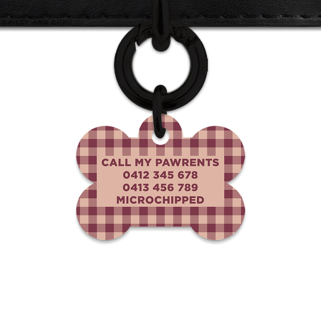Winter Gingham Pet ID Tag