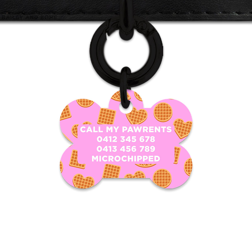 Pink Waffles Pattern Pet ID Tag