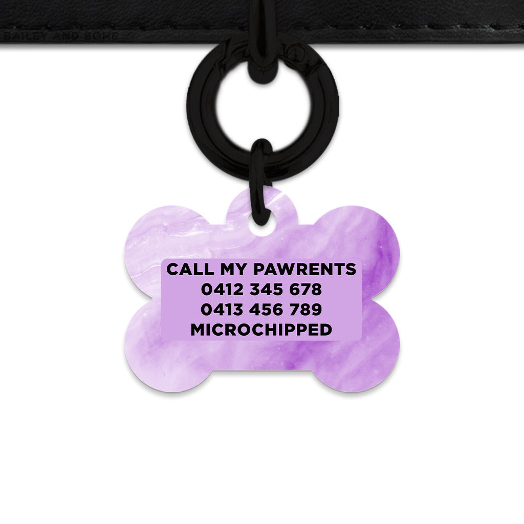 Light Purple Marble Pet ID Tag
