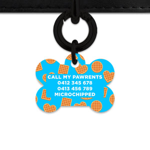 Blue Waffles Pattern Pet ID Tag