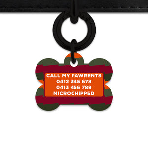 Green And Orange Spooky Stripes Pet ID Tag