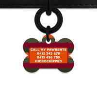Green And Orange Spooky Stripes Pet ID Tag