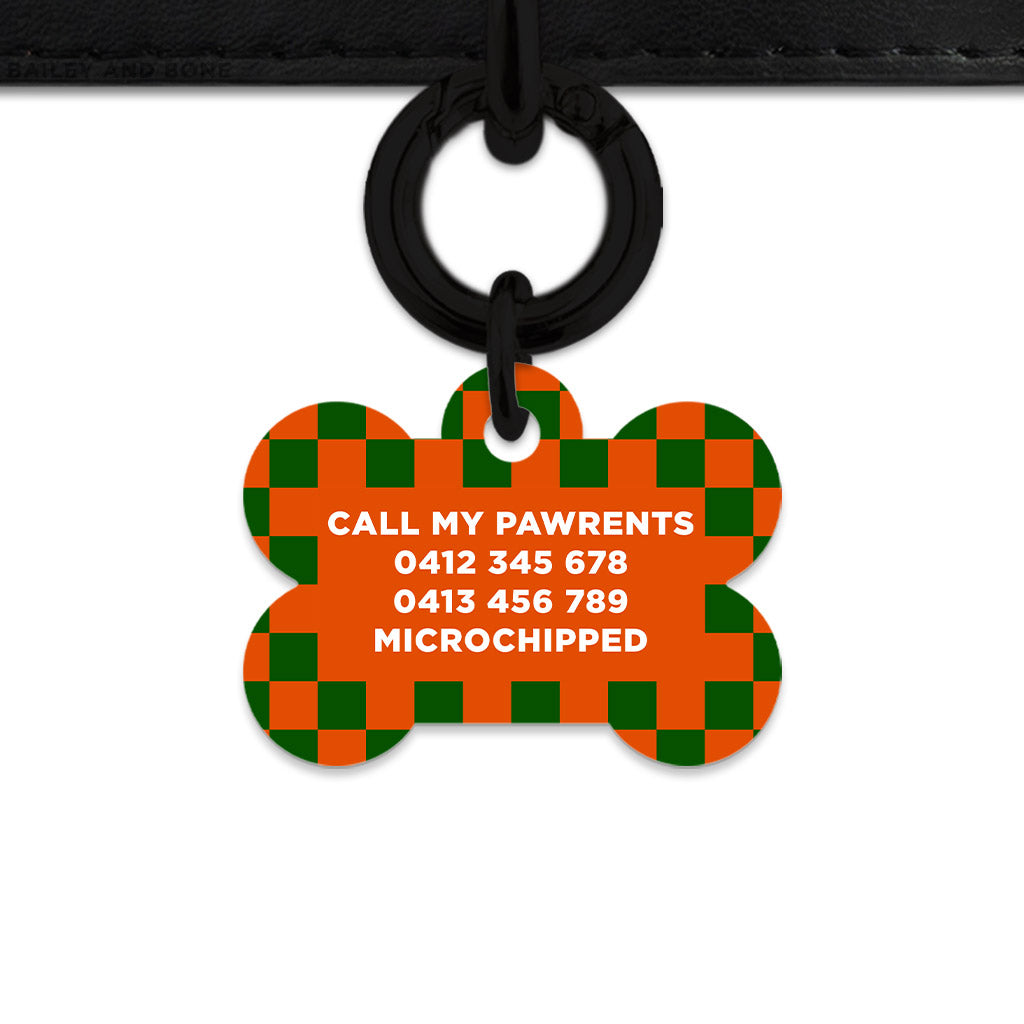Halloween Checkers Pet ID Tag