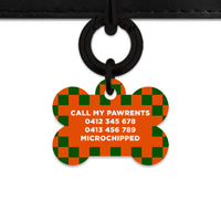 Halloween Checkers Pet ID Tag