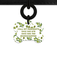 Olive Pattern Pet ID Tag