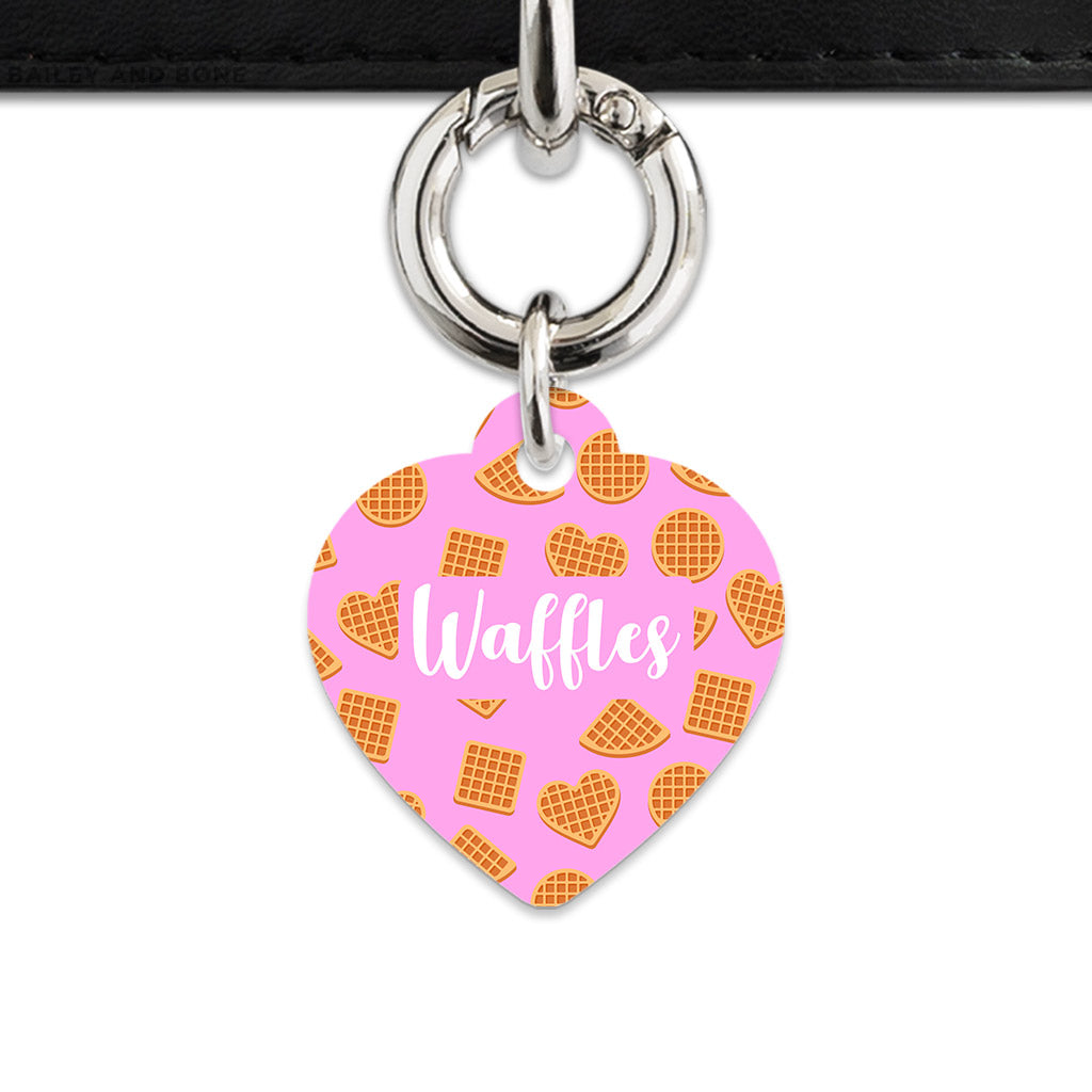 Pink Waffles Pattern Pet ID Tag