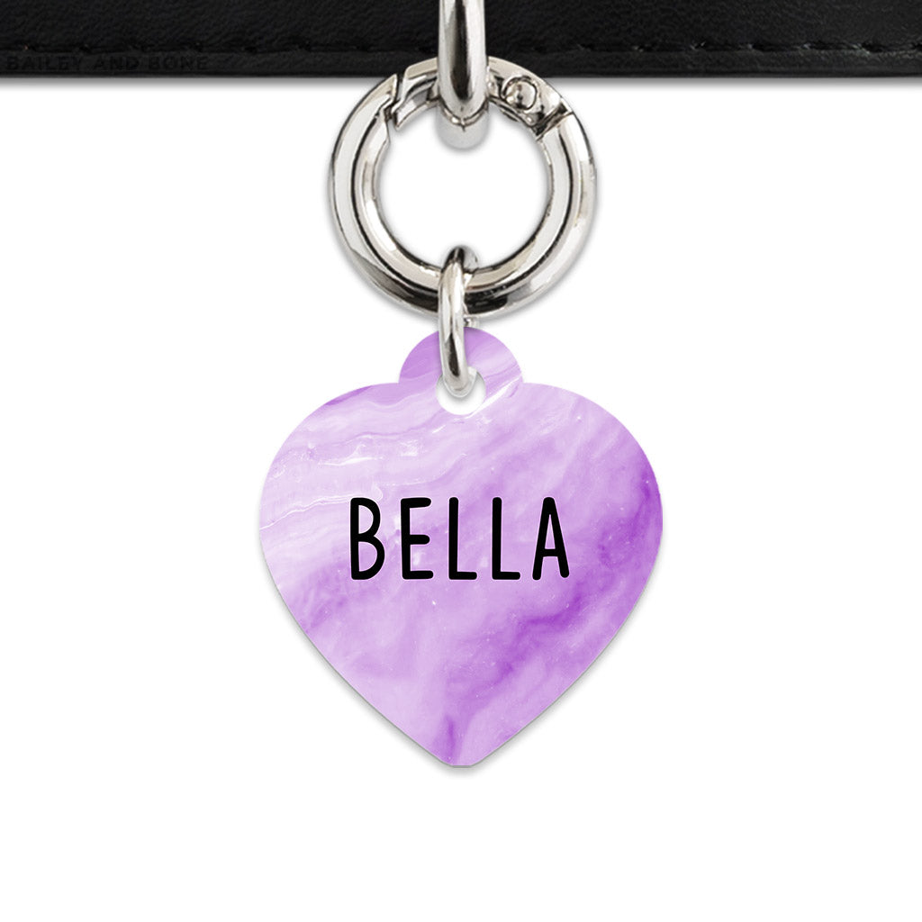 Light Purple Marble Pet ID Tag