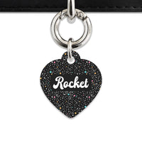 Black Pastel Stars Pet ID Tag