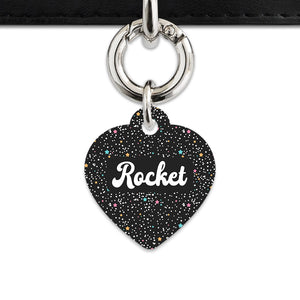Black Pastel Stars Pet ID Tag