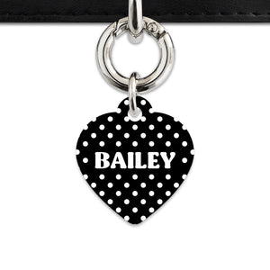 Black And White Polka Dots Pet ID Tag
