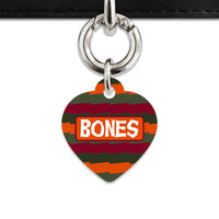 Green And Orange Spooky Stripes Pet ID Tag