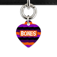 Purple And Orange Spooky Stripes Pet ID Tag