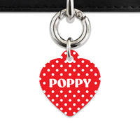 Red And White Polka Dots Pet ID Tag