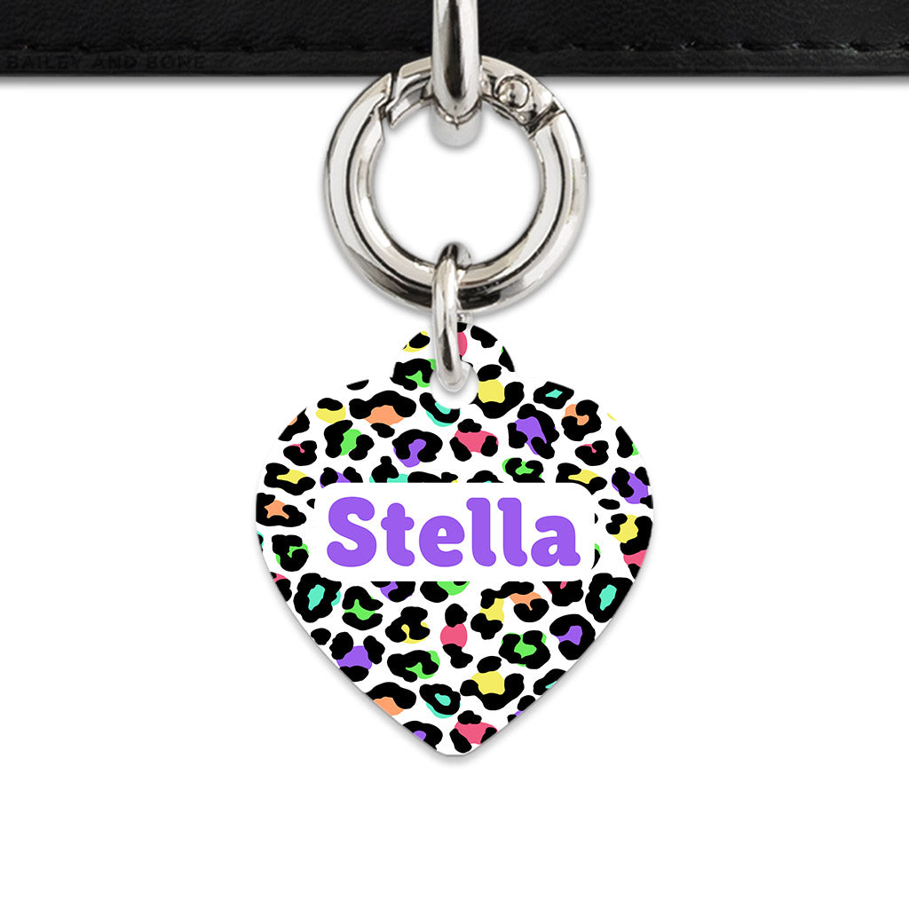 Pastel Leopard Print Pet ID Tag