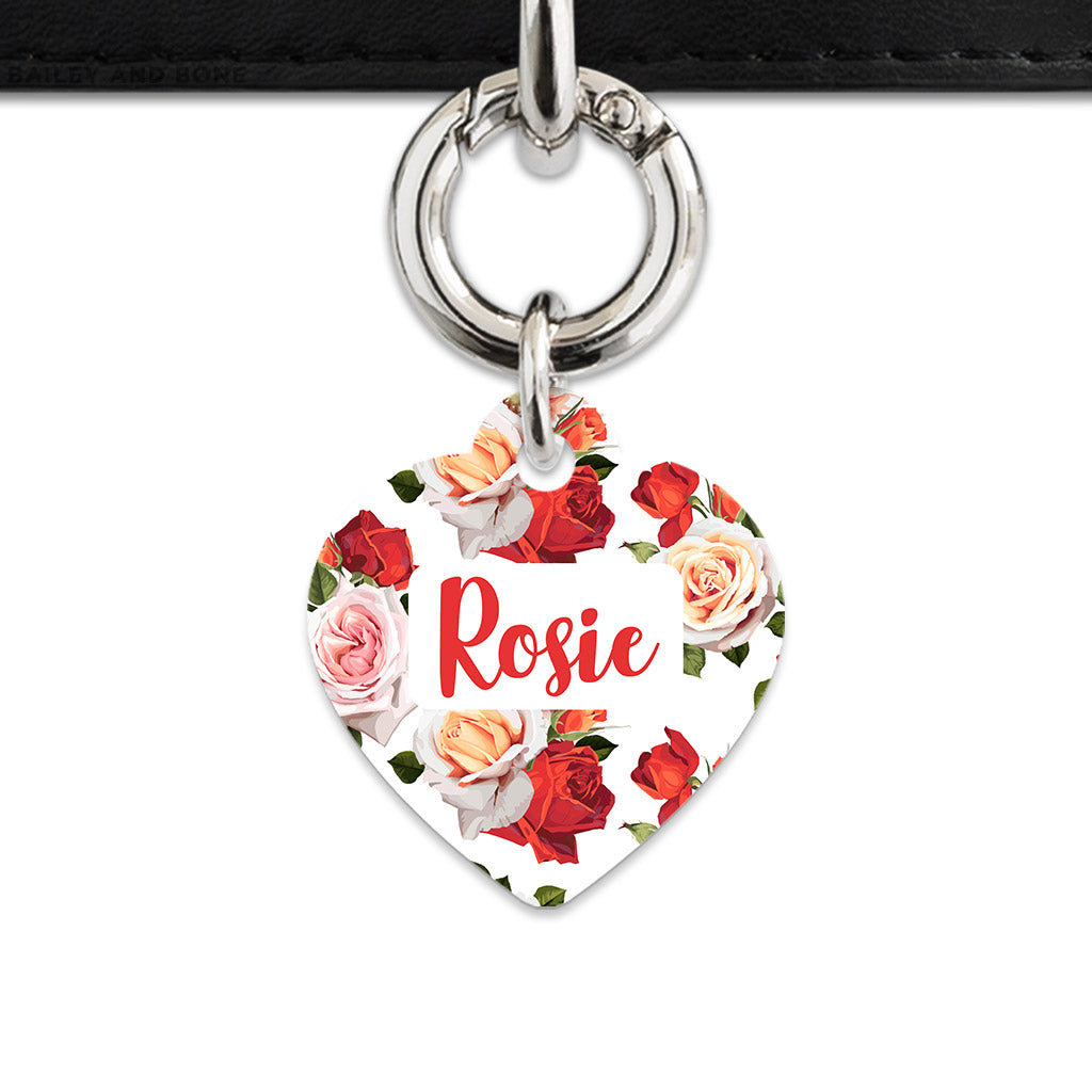 Red And White Roses Pet ID Tag