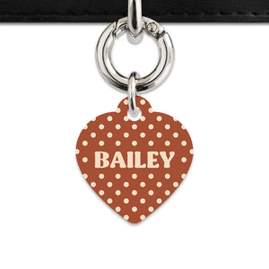 Brown And Beige Polka Dots Pet ID Tag