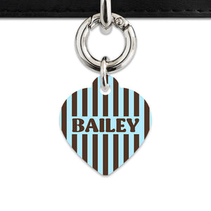 Blue And Brown Stripes Pet ID Tag