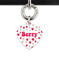 Pink And Red Strawberries Pet ID Tag
