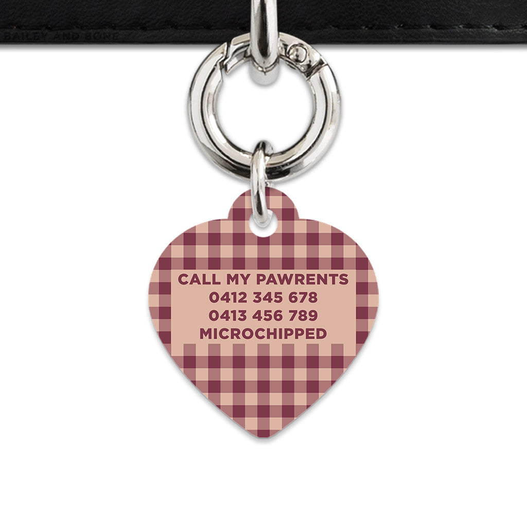 Winter Gingham Pet ID Tag