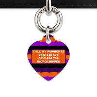 Purple And Orange Spooky Stripes Pet ID Tag