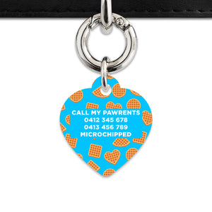 Blue Waffles Pattern Pet ID Tag