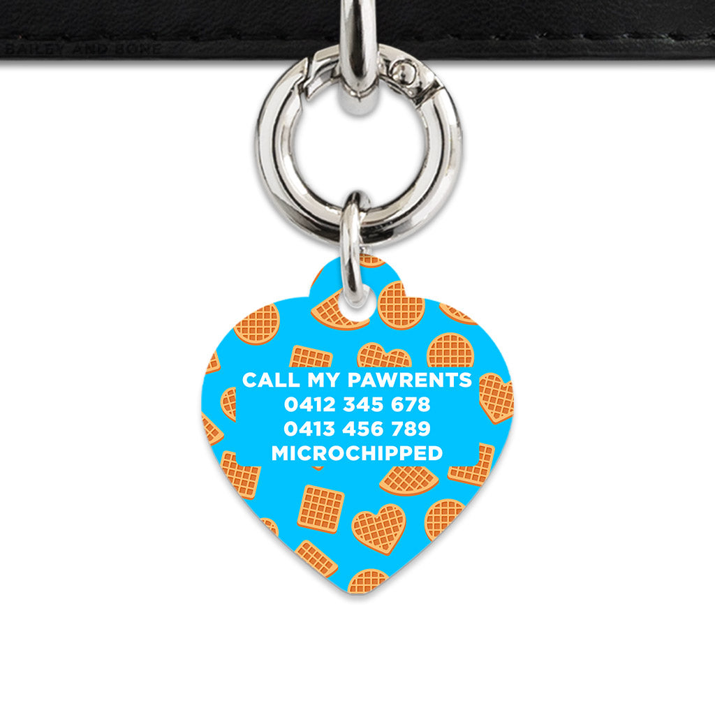 Blue Waffles Pattern Pet ID Tag