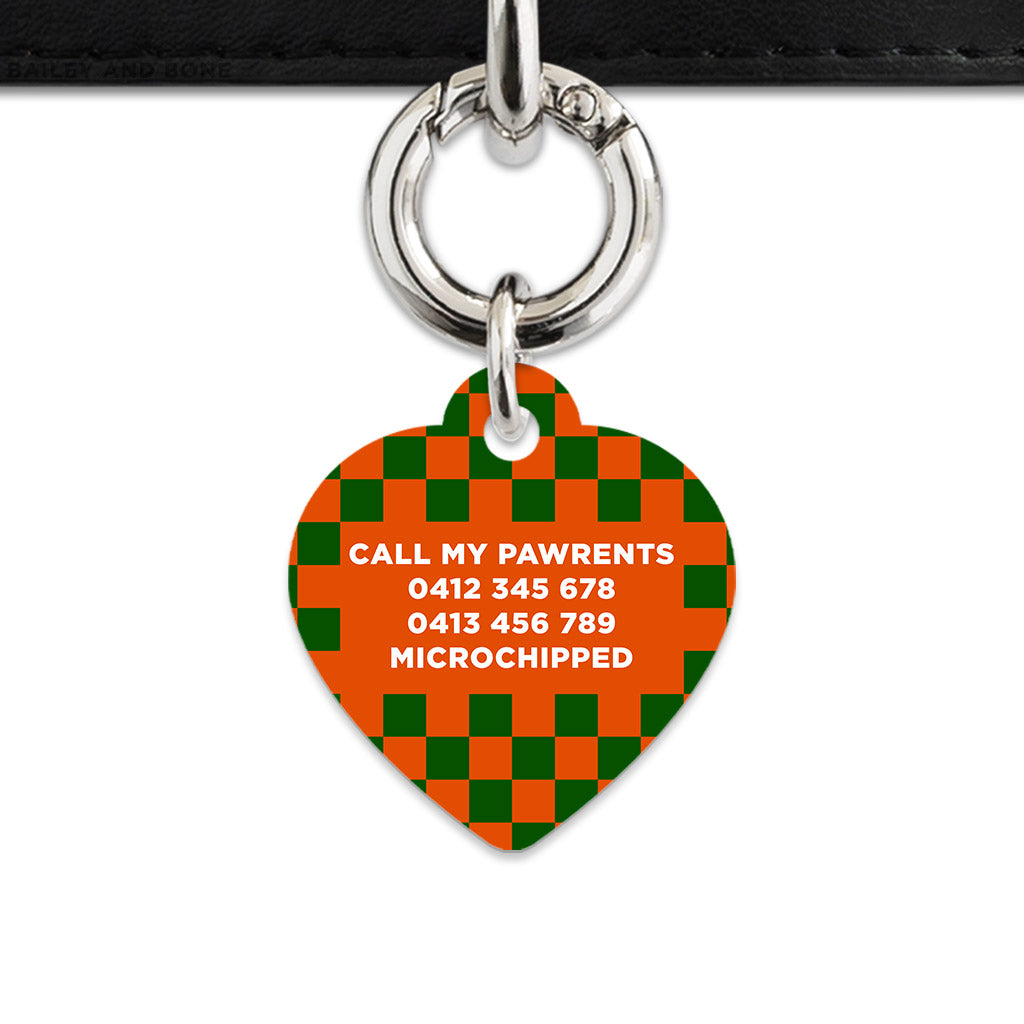 Halloween Checkers Pet ID Tag