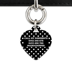 Black And White Polka Dots Pet ID Tag