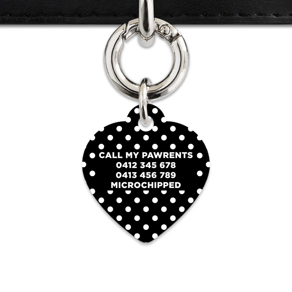 Black And White Polka Dots Pet ID Tag