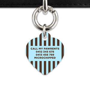 Blue And Brown Stripes Pet ID Tag