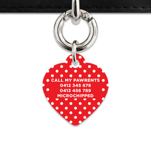 Red And White Polka Dots Pet ID Tag