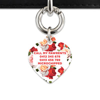 Red And White Roses Pet ID Tag