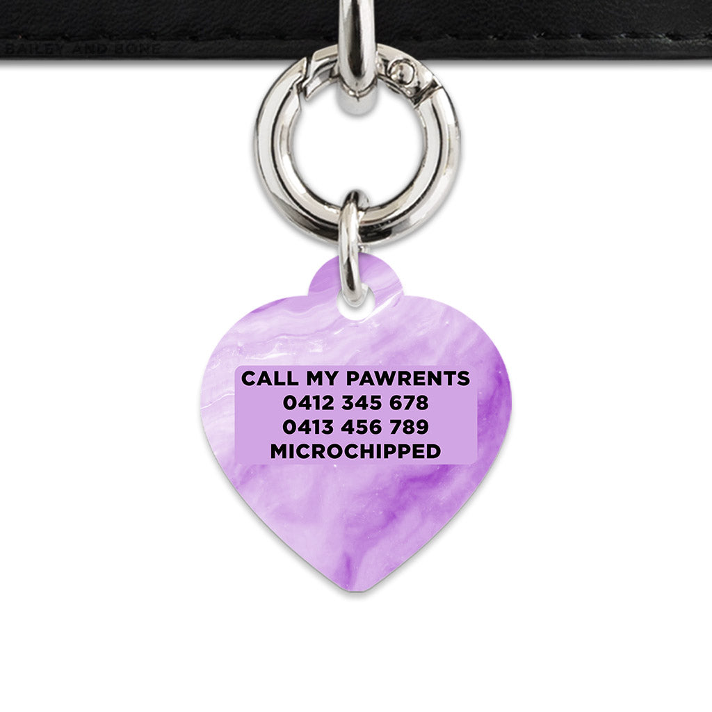 Light Purple Marble Pet ID Tag