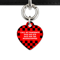 Black And Red Checkers Pet ID Tag