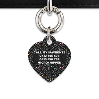 Black Pastel Stars Pet ID Tag