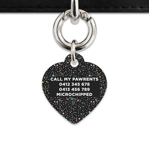 Black Pastel Stars Pet ID Tag