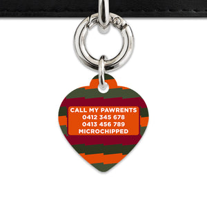 Green And Orange Spooky Stripes Pet ID Tag