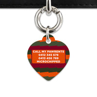 Green And Orange Spooky Stripes Pet ID Tag
