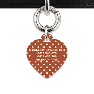 Brown And Beige Polka Dots Pet ID Tag