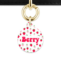 Pink And Red Strawberries Pet ID Tag