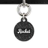 Black Pastel Stars Pet ID Tag