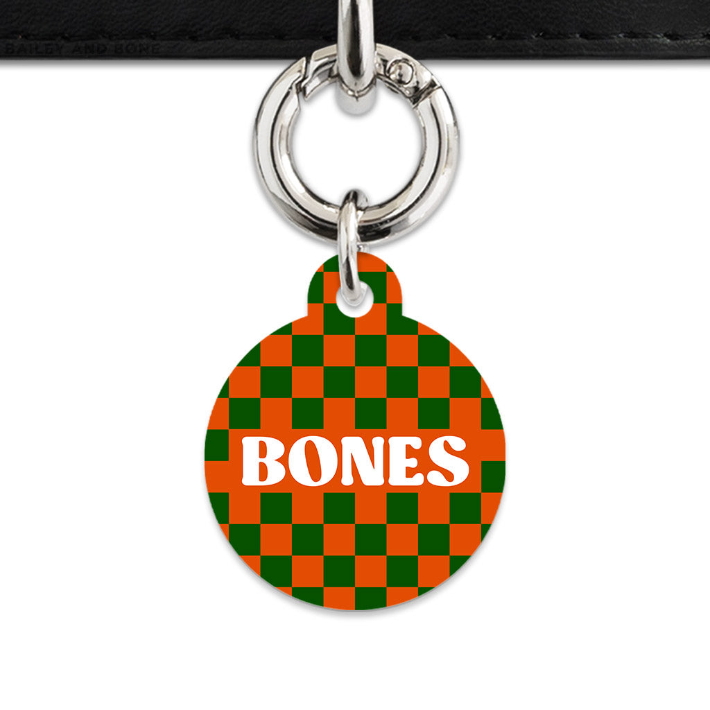 Halloween Checkers Pet ID Tag