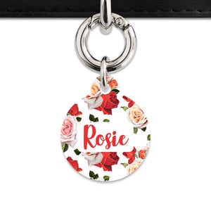 Red And White Roses Pet ID Tag