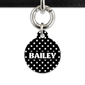 Black And White Polka Dots Pet ID Tag