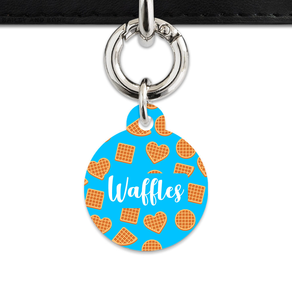 Blue Waffles Pattern Pet ID Tag