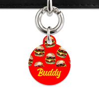 Burger Pattern Pet ID Tag