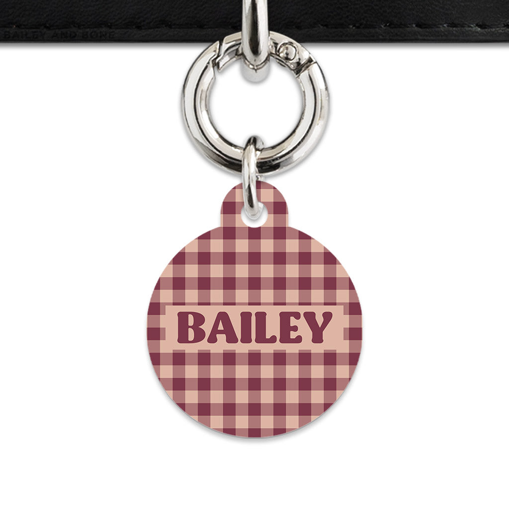 Winter Gingham Pet ID Tag