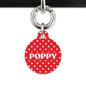 Red And White Polka Dots Pet ID Tag