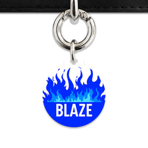 Blue Flames Pet ID Tag