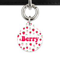 Pink And Red Strawberries Pet ID Tag